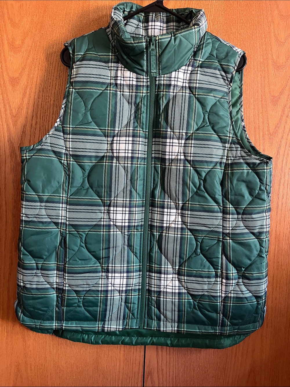 Plaid outerwear vest
